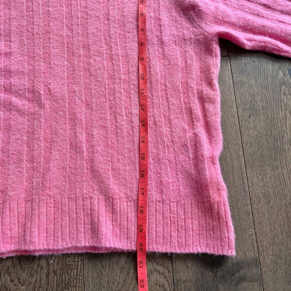 J. Crew Pink Ribbed Mock Neck Sweater Merino Wool Alpaca Blend Soft Knit Size S - Picture 7 of 7
